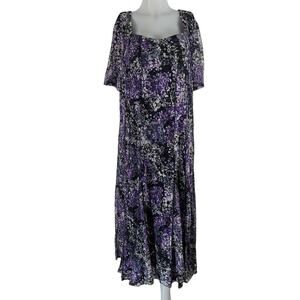 Maggie Barnes for Catherines Black/White/Purple Business Work Vacation Dress 1X